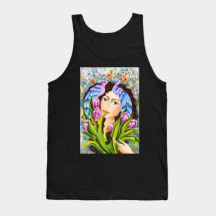 Purple Dreams Watercolor Illustration Tank Top